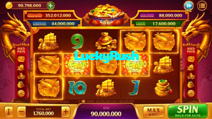LuckyRush casino presented on mobile device in Pakistan with slots and live games